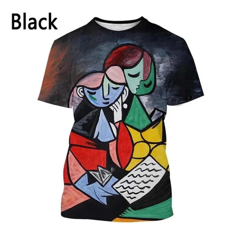 3D Printed T-shirt Pablo Picasso Classic Oil Painting T Shirts Men\'s And Women\'s Clothing Summer Casual Short-sleeved Tops Tees