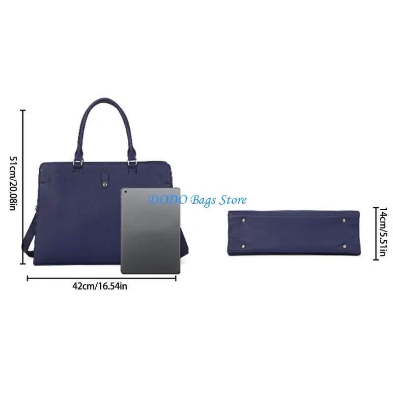 حقيبة كمبيوتر محمول من E8FB Women Women Crossbody للمحترفين والطلاب أعلى مقبض أكياس الكتف مع حزام قابل للتعديل