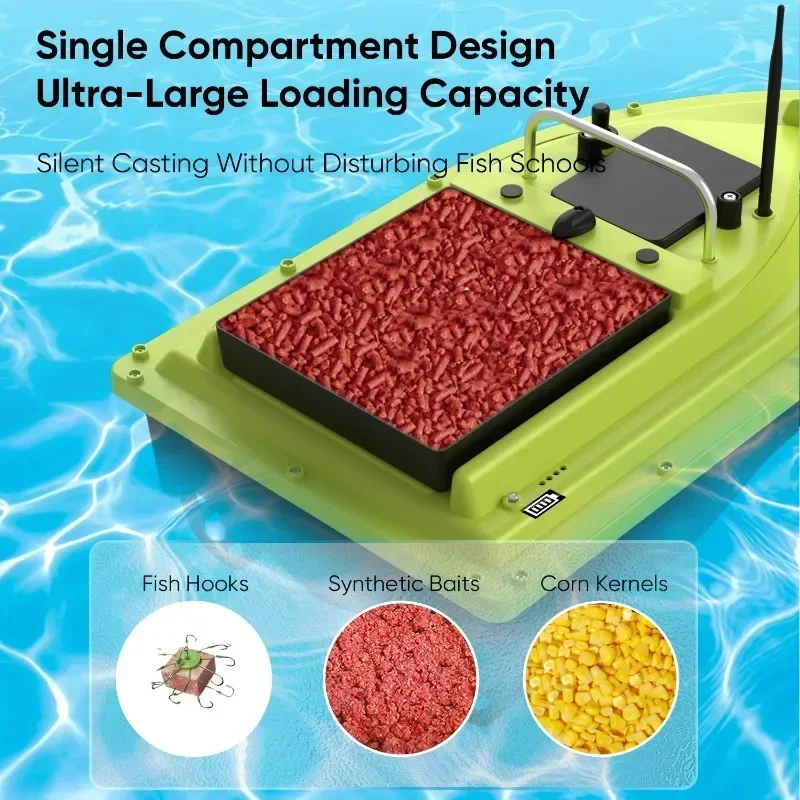 MBLN Fishing Bait Boat 2kg Bait Container with Water Temperature Detection Function, Automatic Bait Boat Suitable for Outdoor VX