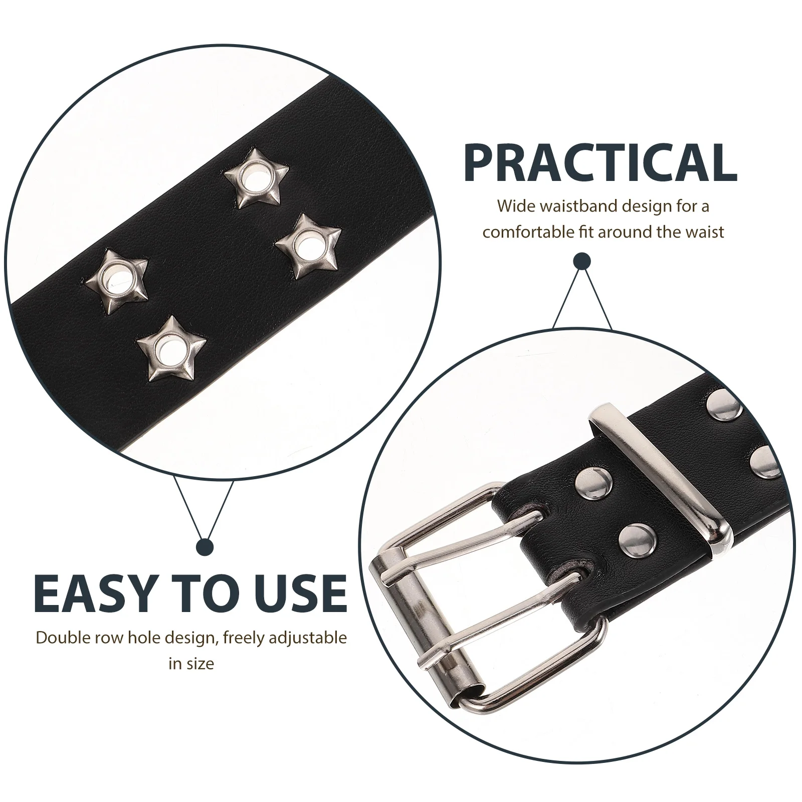 

Adjustable Vintage Style Waist Belt Men Women Shiny Comfortable Party Club Festival Wear Wide Waist Belt Punk Ring