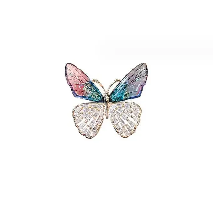 Rhinestone Butterfly Insect Brooch Women's Clothing Suit Pin Casual Business Office Accessories