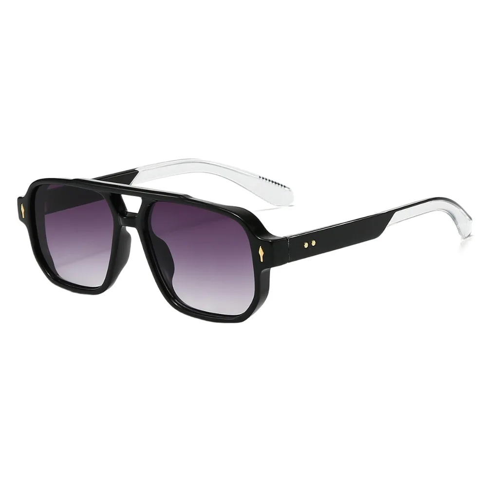 

Retro Double Beam Sunnies Leopard Print Eyewear HD Unisex Polarizing Lens Sunglasses Lightweight PC Anti-UV Glasses Women