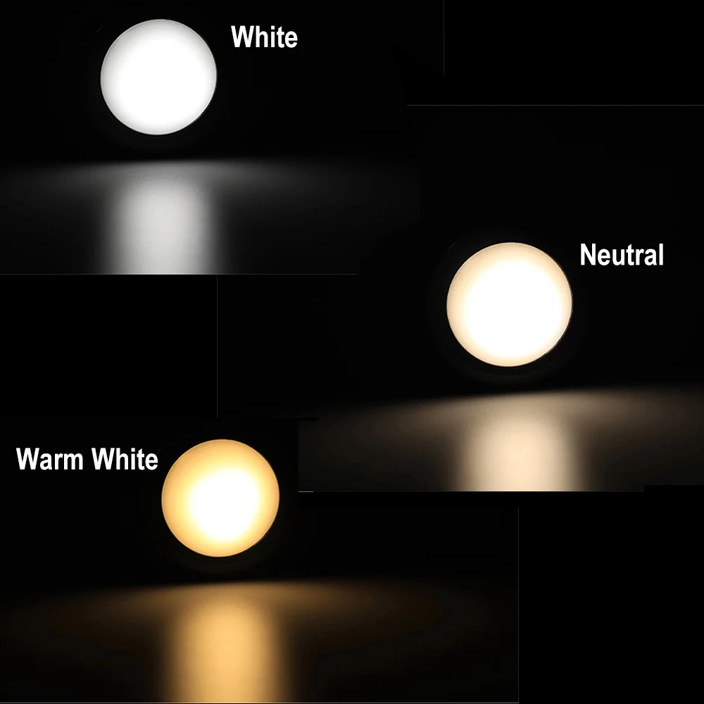 LED Puck Light Remote Control Dimmable Under Cabinet Lamp Adjustable Brightness Timing Night Lights for Kitchen Wardrobe Light