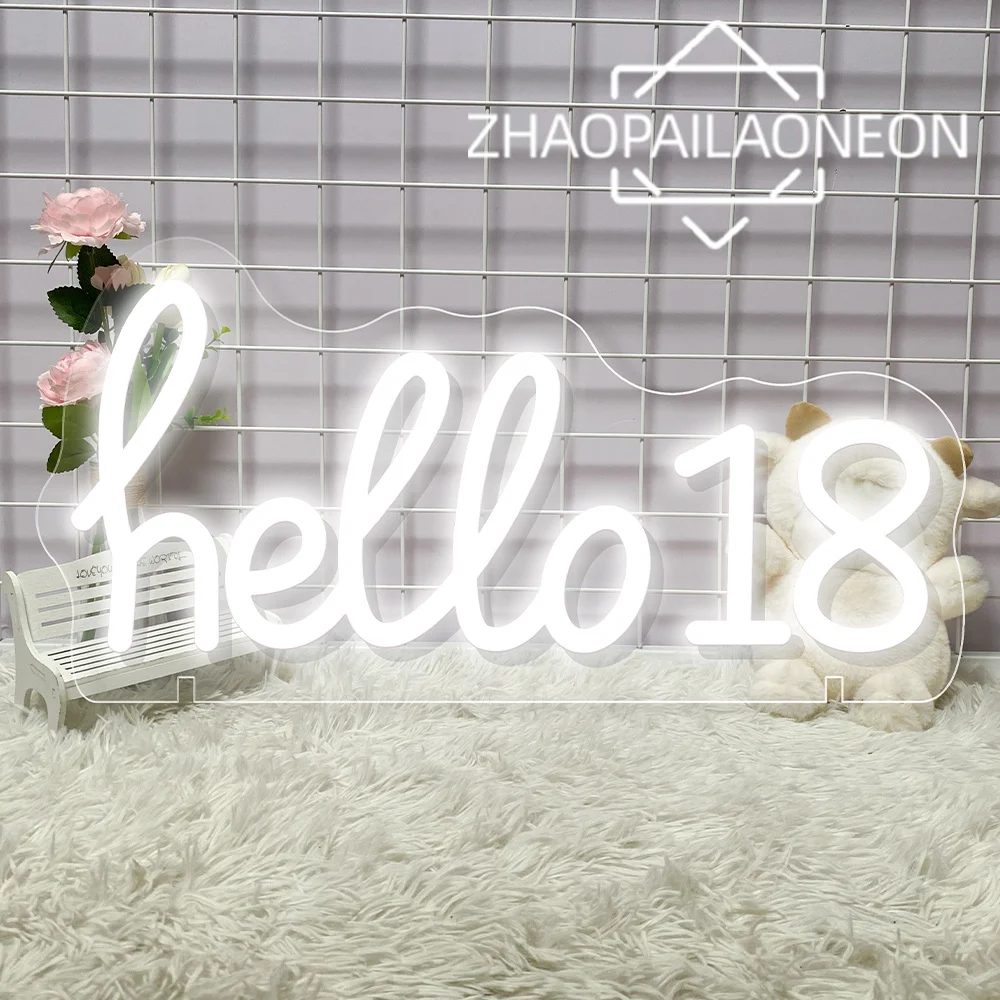 

Neon Led Sign Hello 18 Desk Table Light Neon Light Wall Art Decoration Bedroom Room Decor Gifts Decorations Birthday Light Up