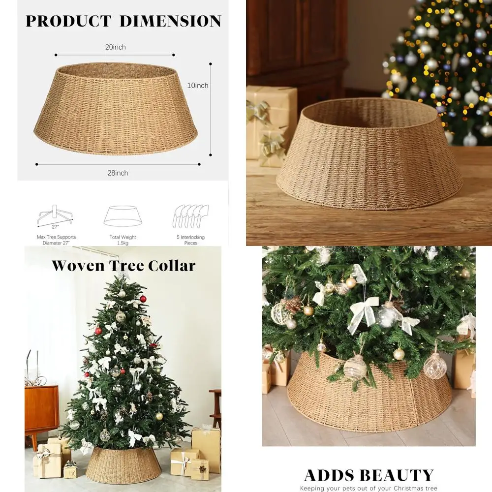 

Юбка из натуральной плетеной елки — рождественский декор в деревенском стиле для искусственных деревьев, крышка основания корзины, стабильная и без запаха