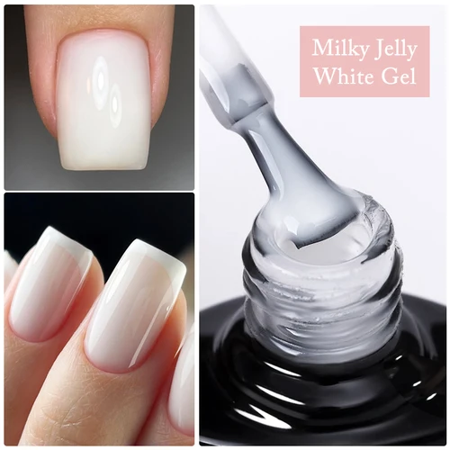 UR SUGAR-esmalte de uñas de Gel blanco, botella de vidrio de 7ml, gelatina lechosa, Color blanco, barniz de Gel Led UV para manicura, Base superior