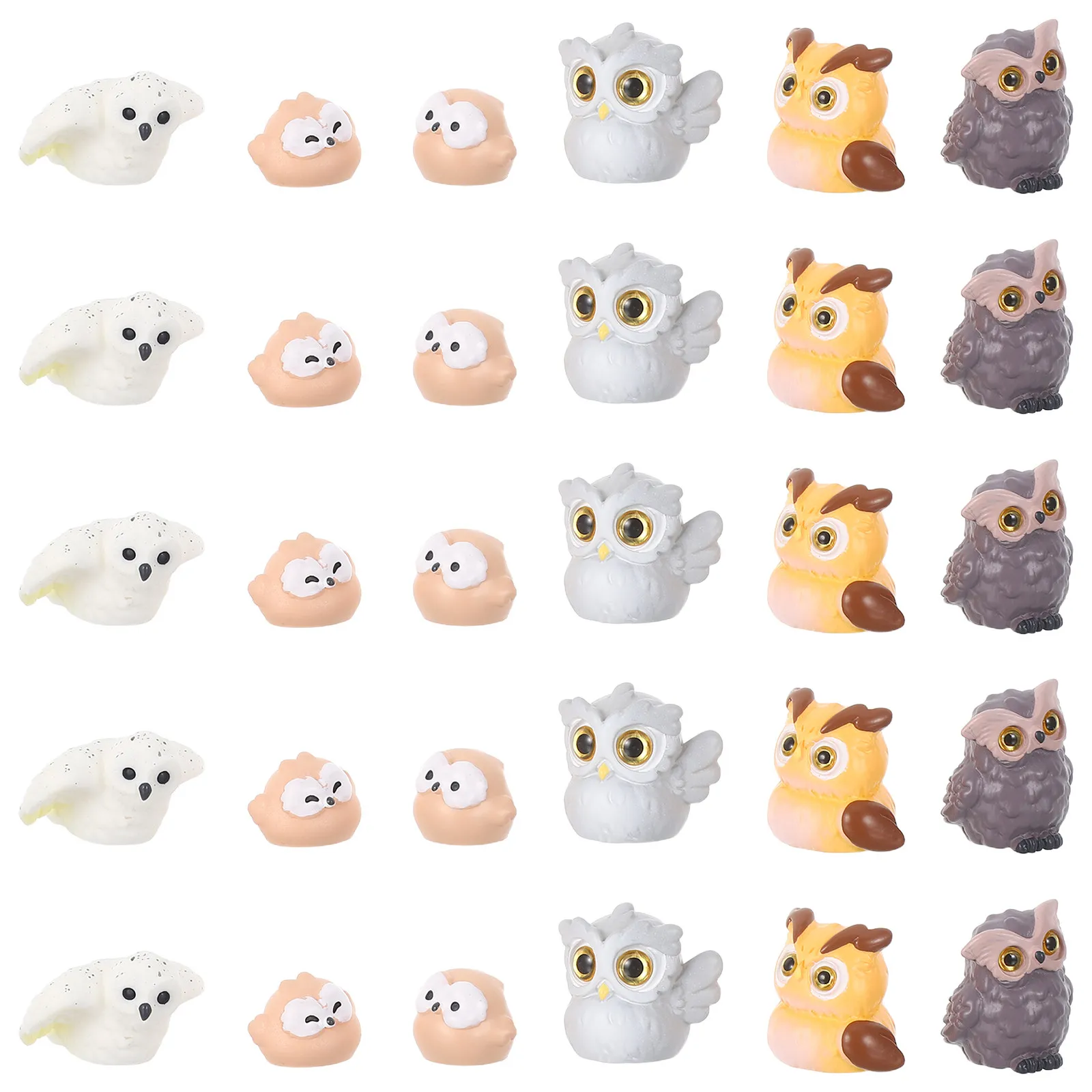 

30Pcs Miniature Owl Figurines Resin Forest Animal Decor for Fairy Garden Terrarium Succulent Pot Dollhouse Miniatures Craft