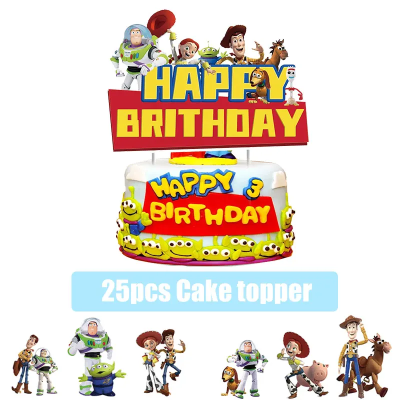 Disney Toy Story Birthday Party Decoration Tableware Supplies Buzz Lightyear Paper Cups Plates Tablecloth Balloons Set For Kids