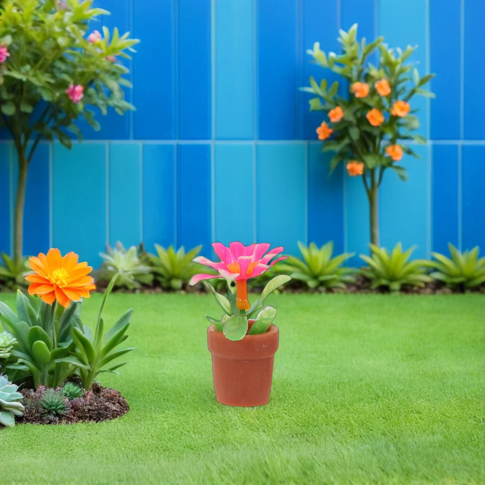 

28Pcs Miniature Resin Tiny Potted Plants Durable Fake Greenery for Garden Accessories Mini Bonsai Pots Miniature