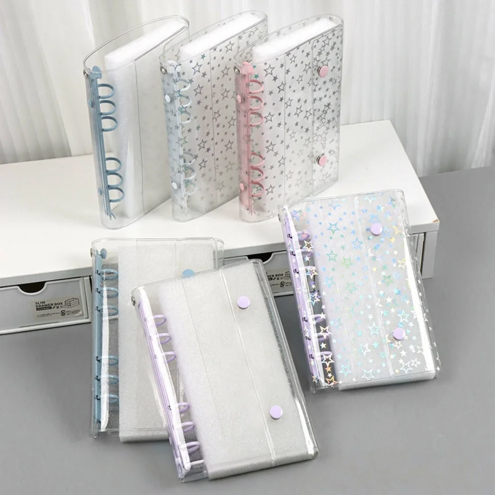 

Размер A6, бюджетная обложка, прозрачная блестящая ПВХ-переплет, многоразовая тетрадь для фотографий, альбомов, органайзер, папка-планировщик