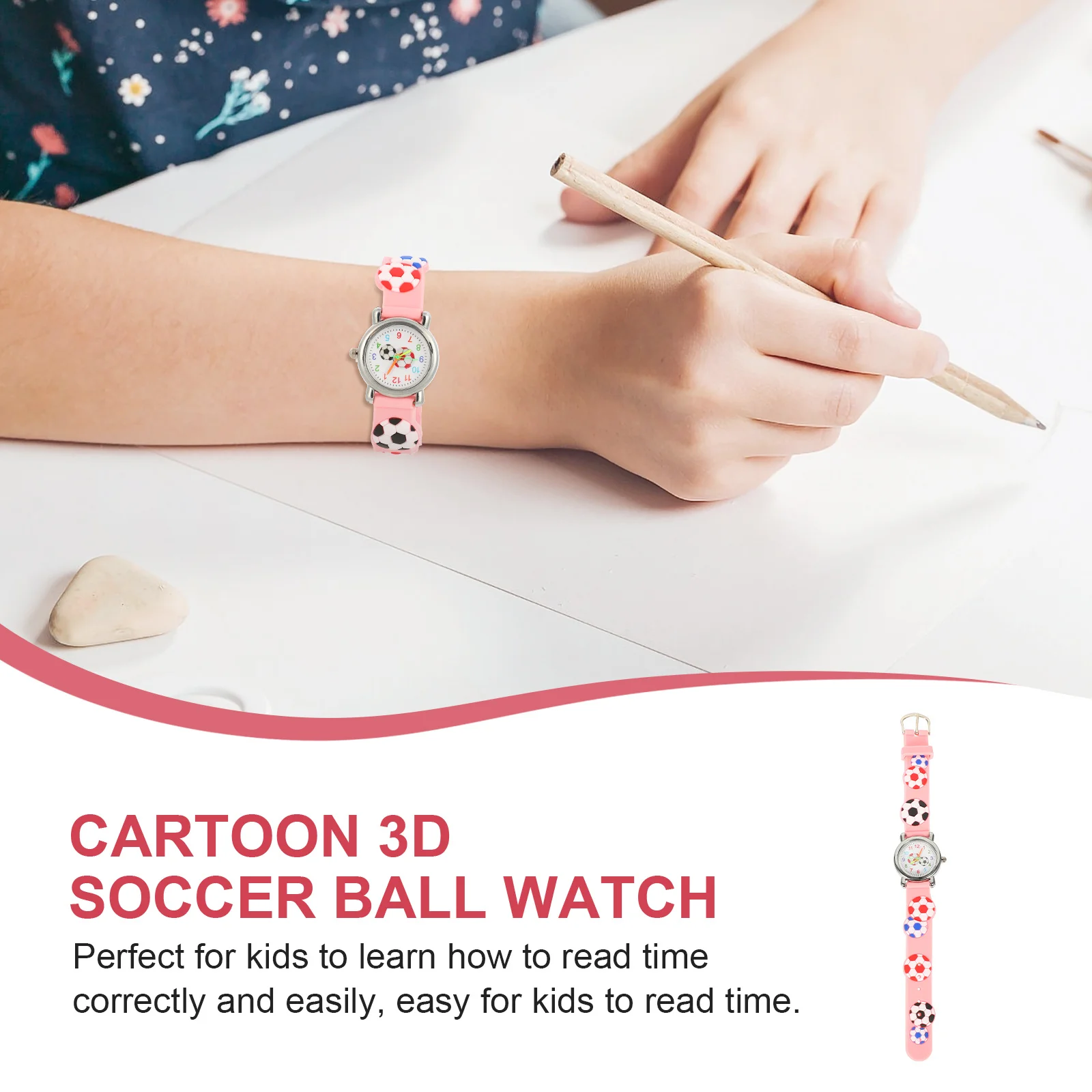 ساعة كرة القدم كارتونية رياضية كهدية عيد ميلاد ساعة تعلم متينة لـ