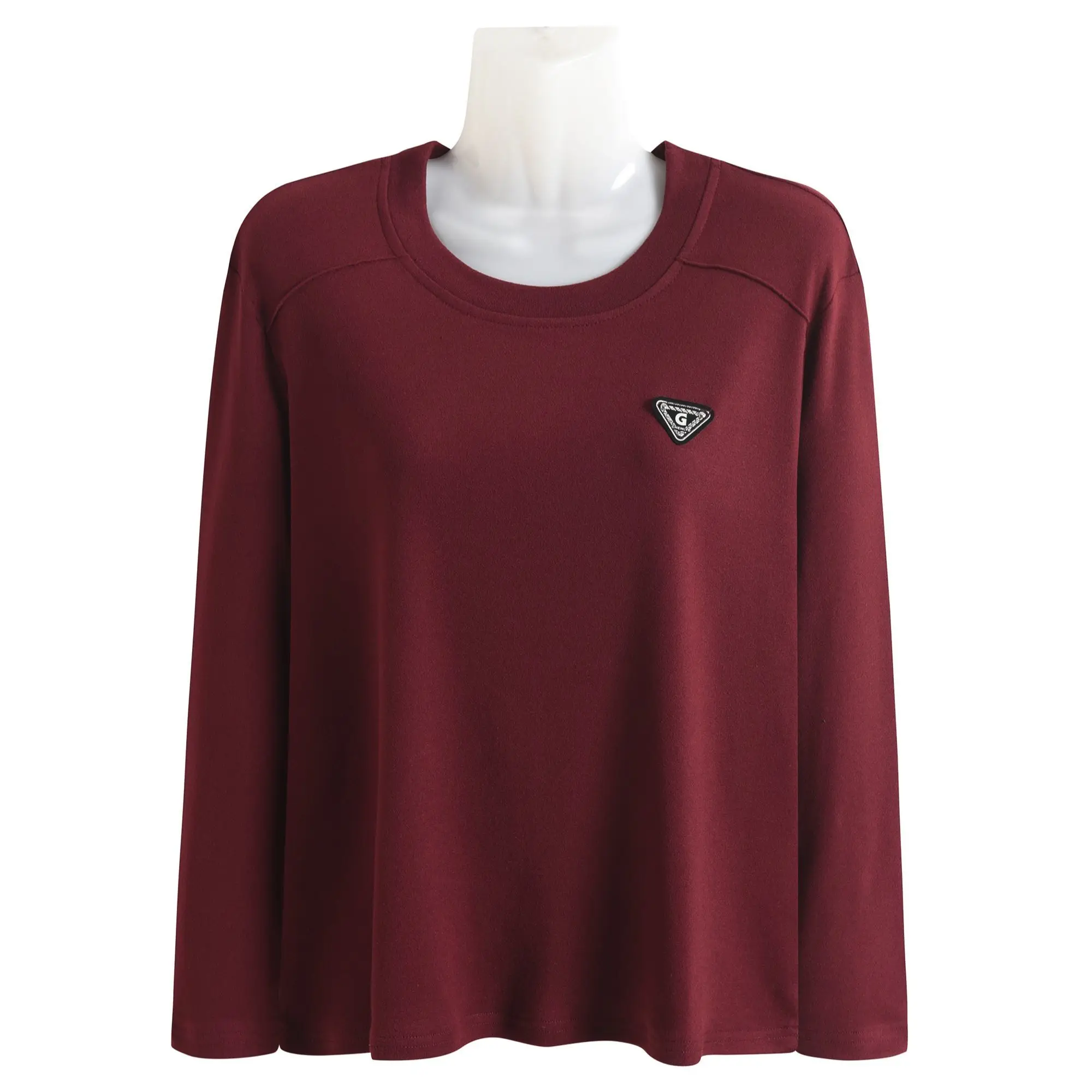 

Thi Long Sve Women's T-irt Autumn Winter Warm Base Layer Top Elastic Mommy Sle Fce Lined Versatile Simple Design