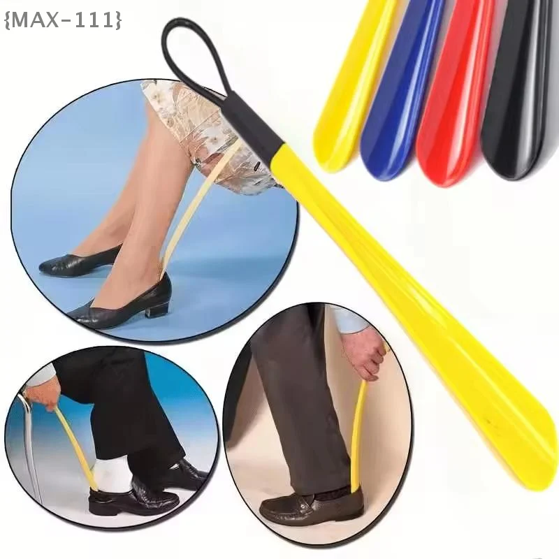 【F2-MAX111】Extra Long Flexible Plastic Shoe Horn - No Bending Durable Shoe Spoon for Pregnant Women Elderly Wear Assistant Tool