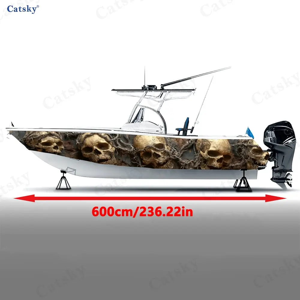 Ancient Vine Skull Realm Art Horror Special Boat Sticker Vinyl Ship Pontoon Deck Boat Fishing Decorative Pontoon Boats Decal