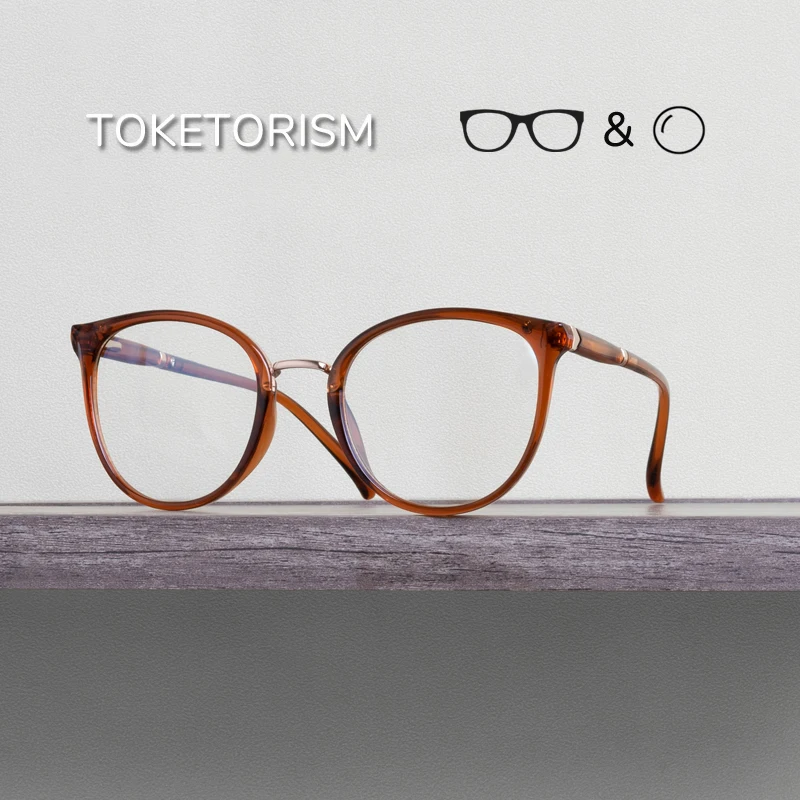 

Toketorism Anti Blue Prescription Eyeglasses Reading Optical Glasses Custom Myopia Women's Eyewear