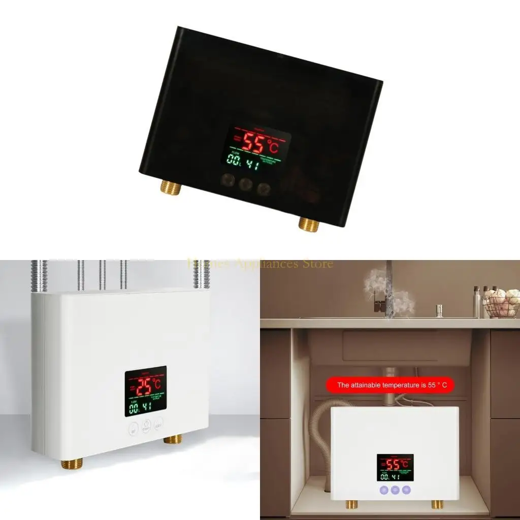 D0AB الجدار المثبتة على درجة حرارة شاشة LCD سخان المياه للمطبخ والحمام استخدام