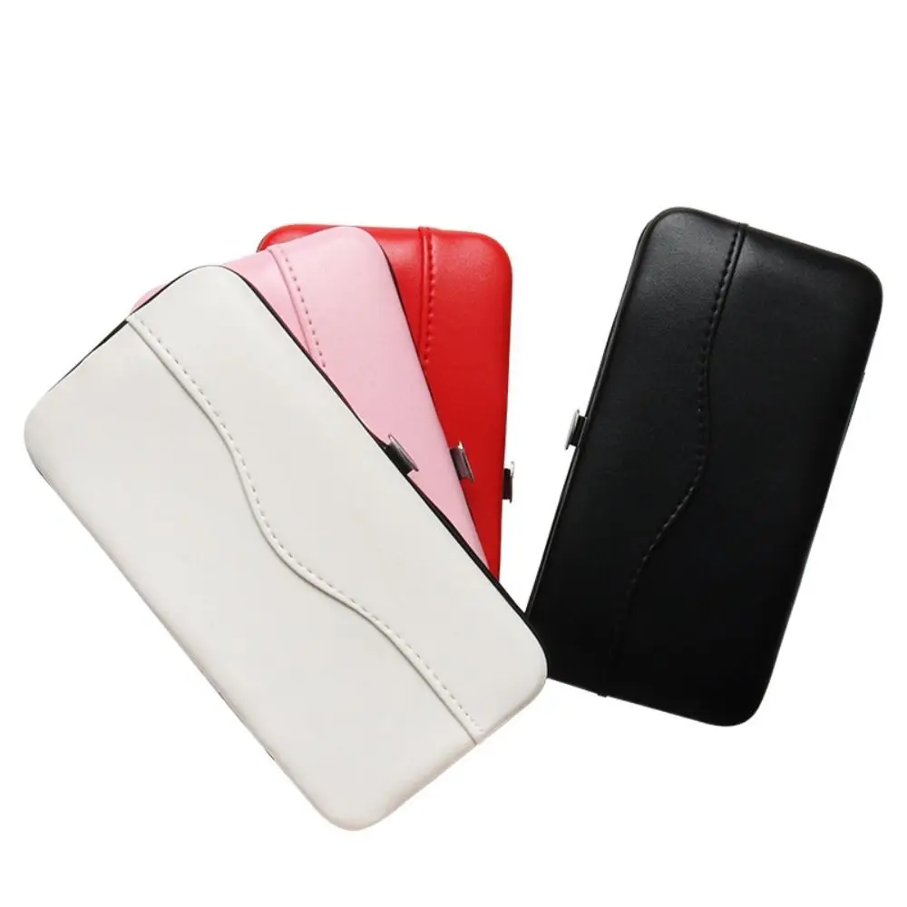 7 Slots Eyelashes Tweezers Case Simple Style PU Leather Eye Lash Makeup Tool Case Empty 4 Colors Tweezers Storage Box