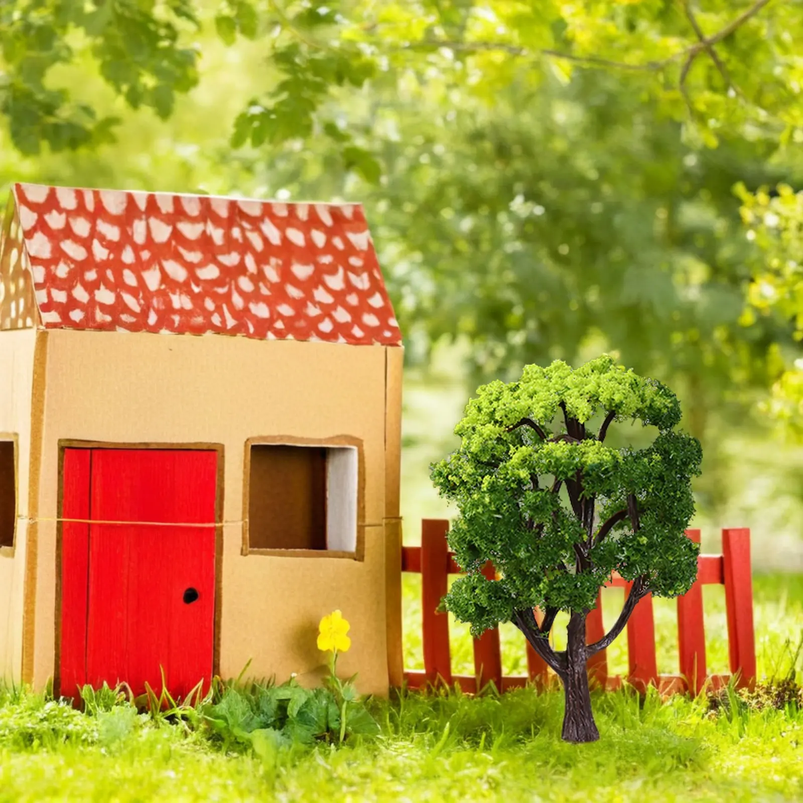 

Миниатюрная модель зеленого дерева 12 см для ландшафтных диорам, DIY-сцен горного пейзажа, песочного стола, масштабной модели, реалистичный набор для декорации с листьями