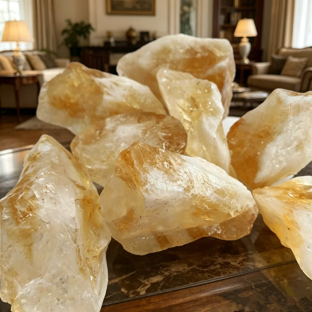 Citrino brasileño Natural de alta calidad, citrino sin procesar, piedra rugosa, colección de muestras minerales, decoración del hogar y regalos de bricolaje