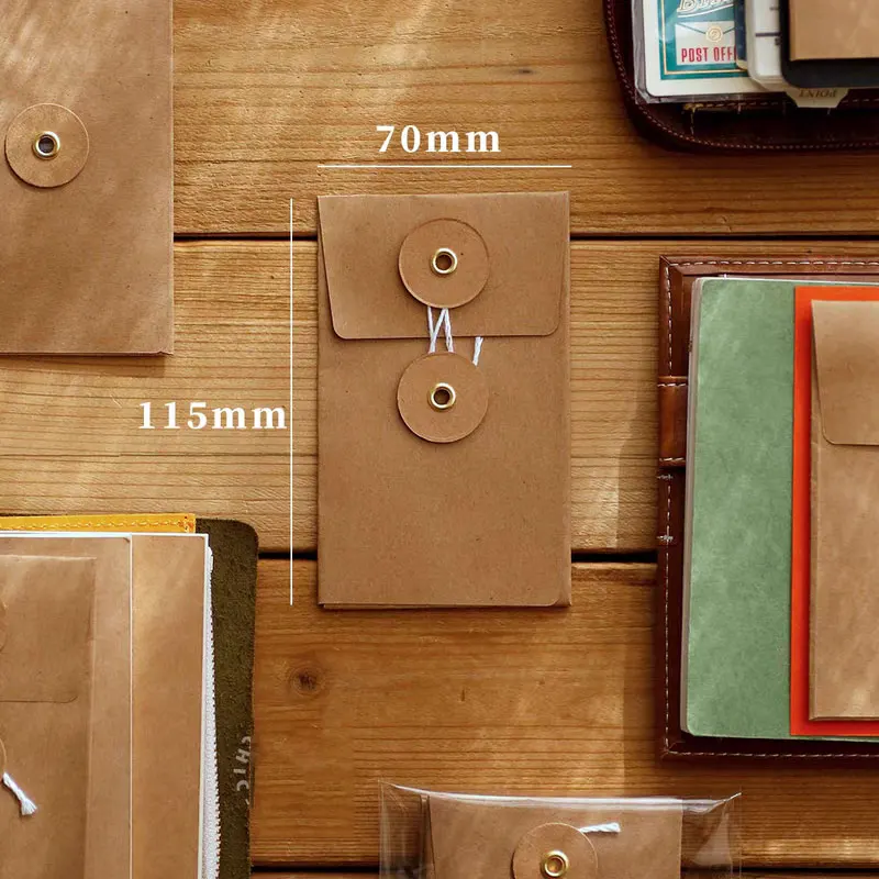 5Pcs/Lot Mini Kraft Paper Envelope Storage Bag Accessories  Paper Travel Notebook Letter Photos Journal Storage Budget Envelopes