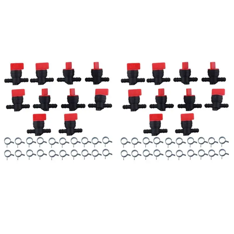 Válvula de cierre de combustible A20F-20PCS 494768 698183 con abrazadera para línea de combustible de 1/4 pulgadas Briggs & Stratton Murray Toro Lawn Tractor