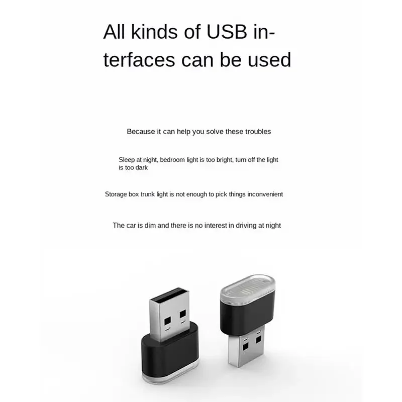 AvvRxx Mini LED Auto Licht Auto Innen Atmosphäre USB Licht Dekor Plug Und Play Lampe Notfall Beleuchtung PC Auto Produkte