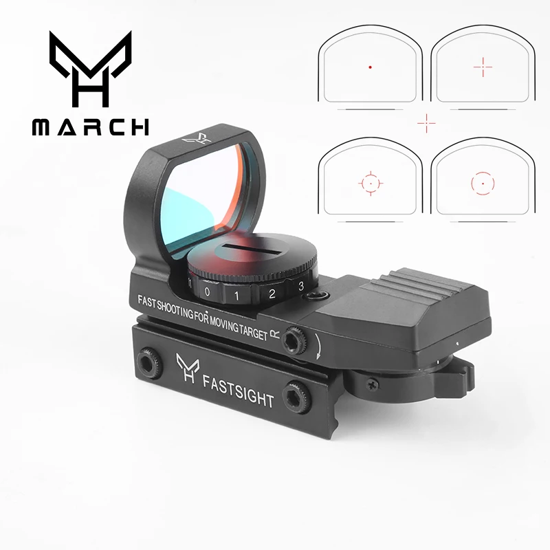 1x22x33 Red Dot Reflex, 4 Retículo Rail Riflescope, Caça Óptica, Visão Holográfica, Escopo Tático, 11mm, 20mm