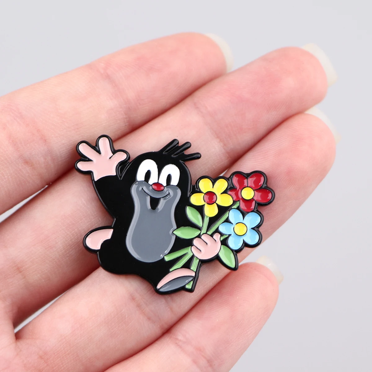 Cute Mole Enamel Pin Cartoon Brooches for Women Lapel Pins For Backpack Clothes Accessories Fashion Jewelry Friends Gift