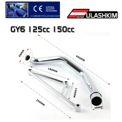 Scooter Exhaust Pipe Muffler Header with Mounting Bracket Set for GY6 125CC Engine GY6 125CC GY6 150CC motor exhaust Pipe