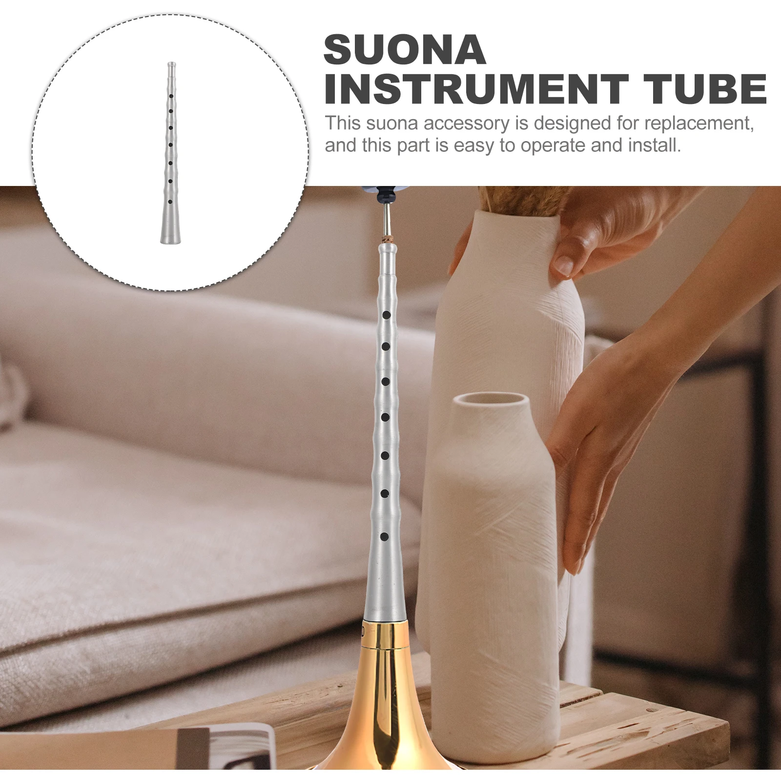 

Suona Accessories Aluminum Tube Replacement Part for Horn Pole Child Body Rod Musical Instrument Maintenance Parts Easy Install
