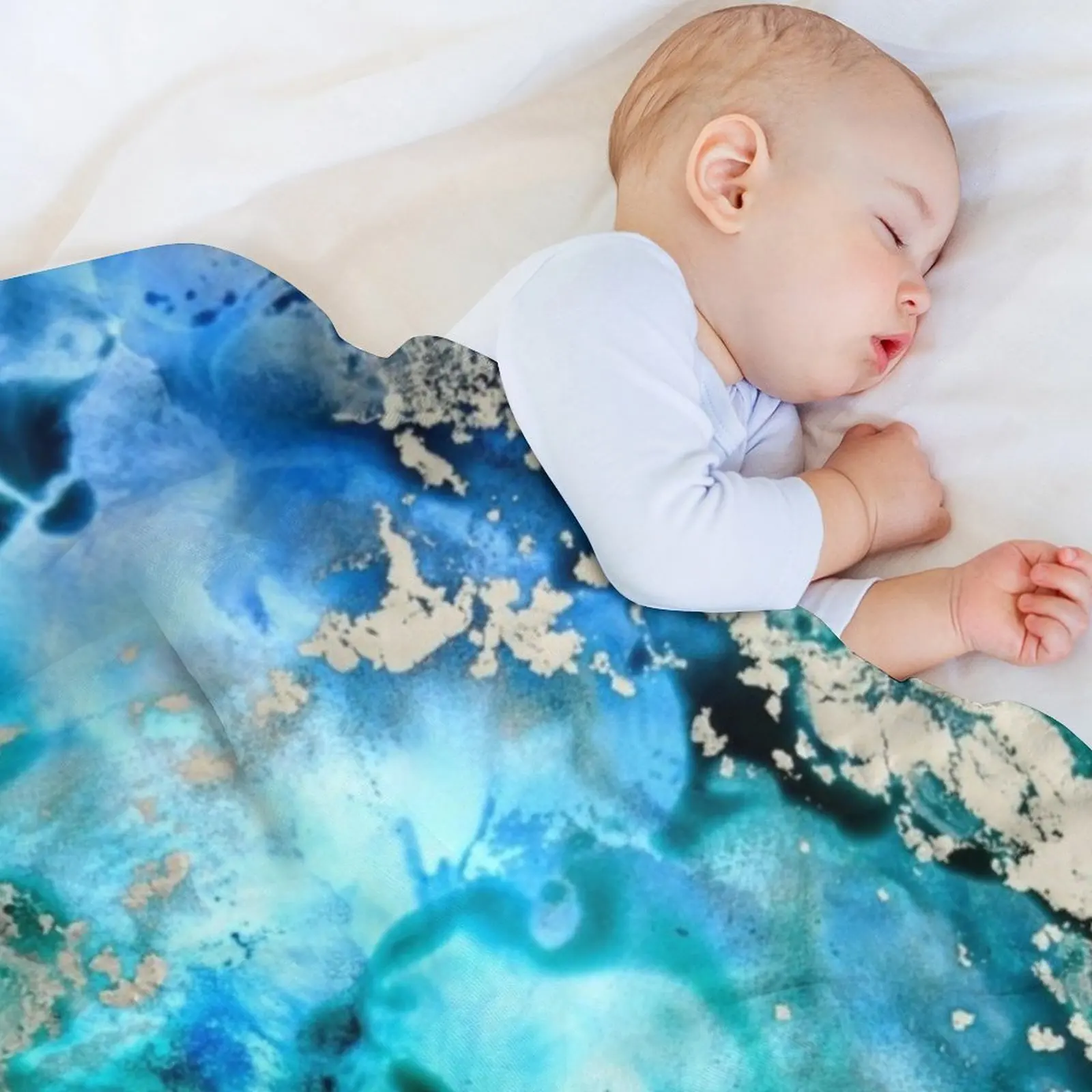 Coperta da tiro Oceanic Melody II per divano sottile per divano decorativo morbide e grandi coperte di lusso