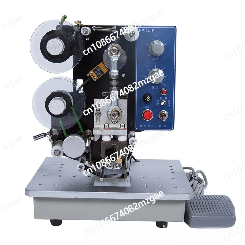 

Electric color ribbon coder, automatic continuous pedal pure copper head plastic aluminum foil bag production date coder