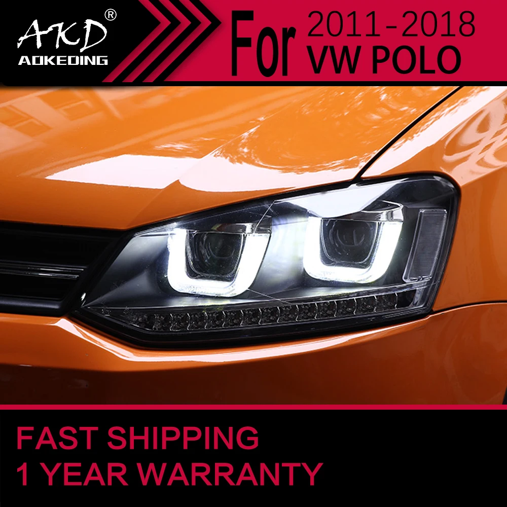 Car Lights for VW POLO Headlight 2011-2018 POLO Head Lamp Drl Projector Lens Automotive Accessories