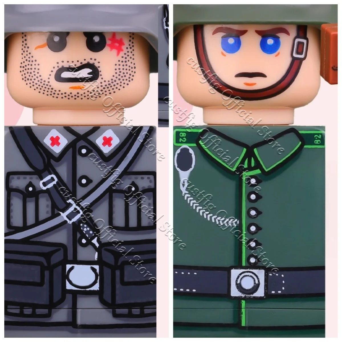 MOC Militär Armee Soldaten Figuren Zubehör Bausteine Infanterie Deutsche Preußische Tarnfarben Krieger Gewehr Bausteine Jungen Spielzeug Geschenk