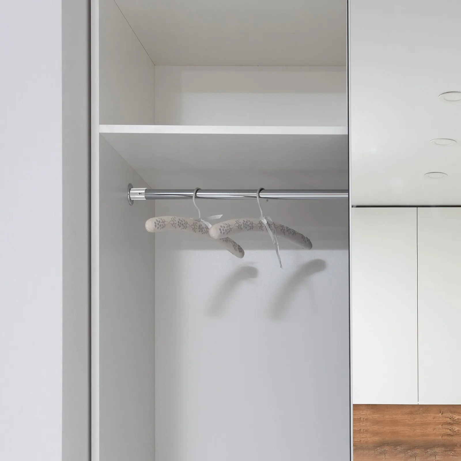 

4 Pcs Stainless Steel 25mm Thick Hidden Flange Shower Curtain Rod Bracket Closet Pole Holder Tools Hardware