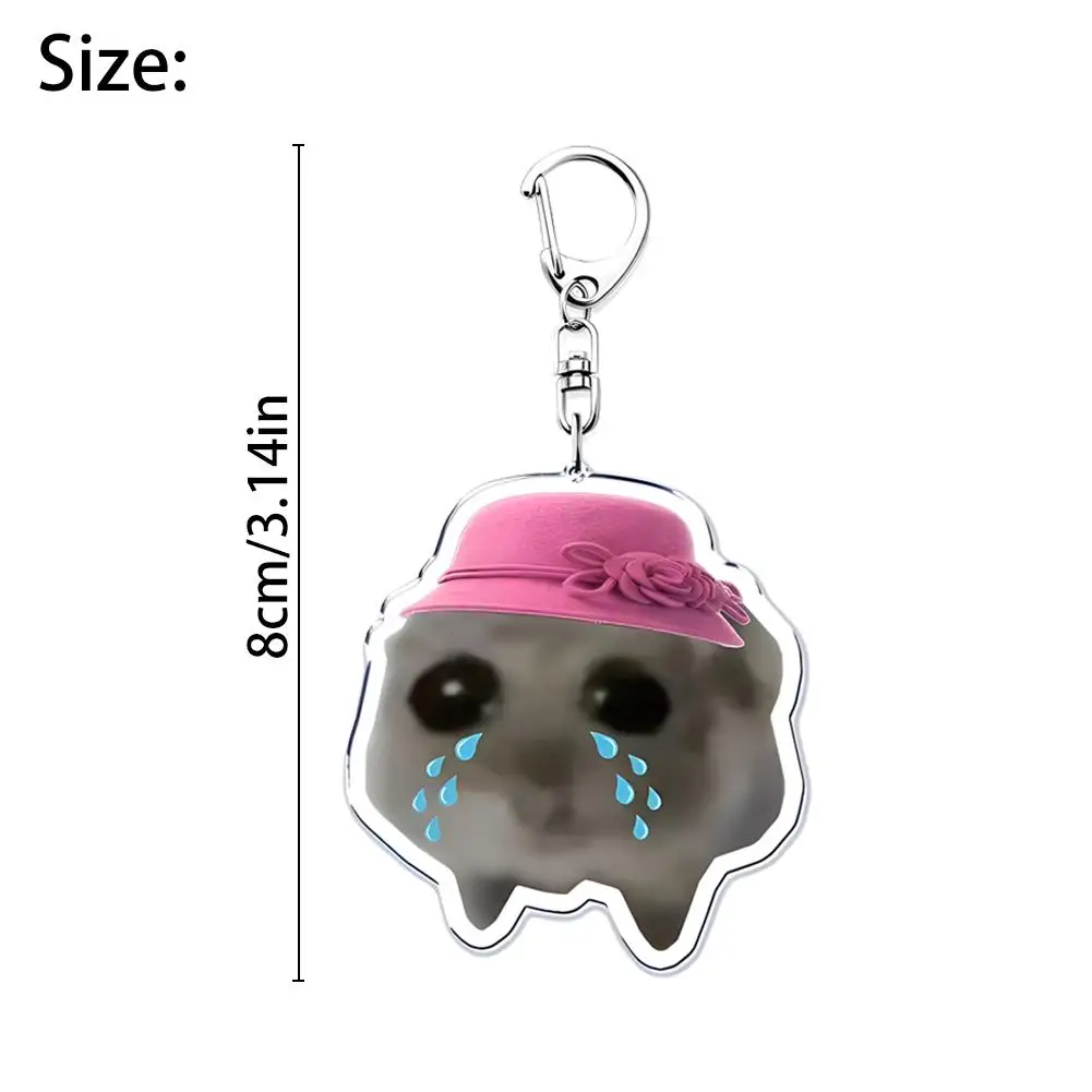 Popular Funny Meme I Am Just A Girl Sad Hamster Key Chain Keychains For Accessories Bag Pendant Keyring Jewelry Fans Gifts