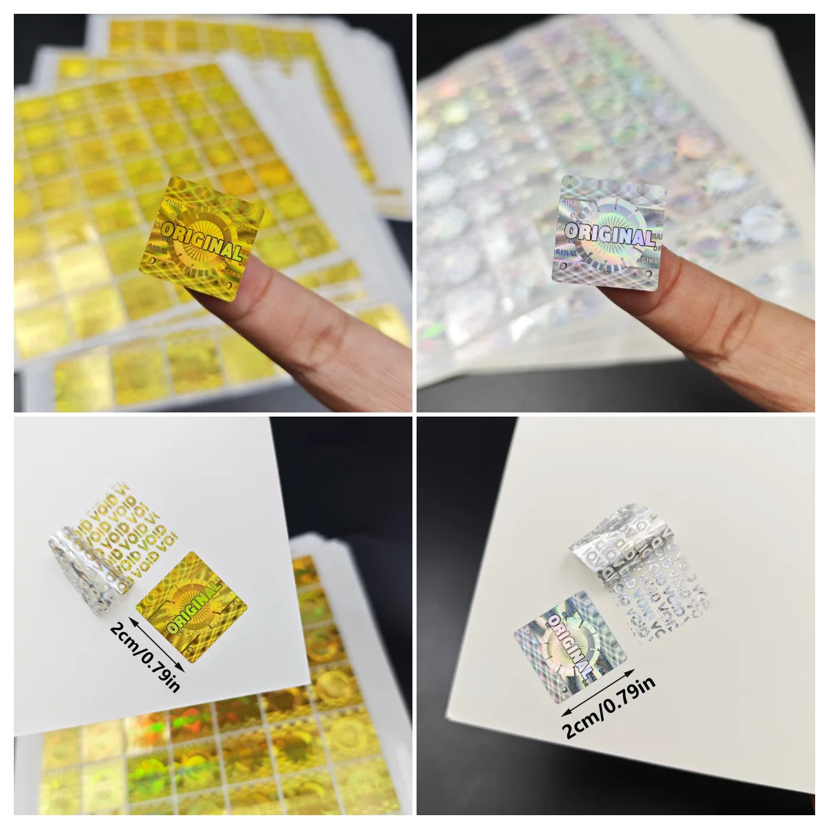 245pcs/490pcs ORIGINAL Universal Design Tamper Evident Hologram Sticker, Anti-tampering Hologram Stickers, 20x20mm One Time Use