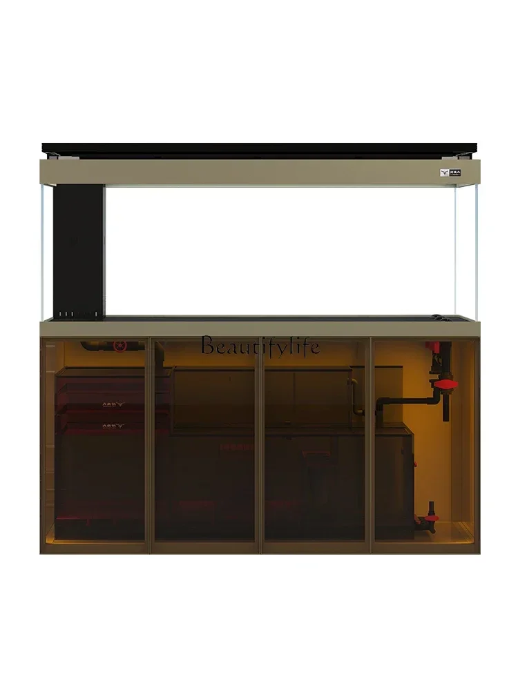 

LD33Large Living Room Aquarium Ecological Bottom Filter Ultra-White Glass Change Water Dragon Fish Tank