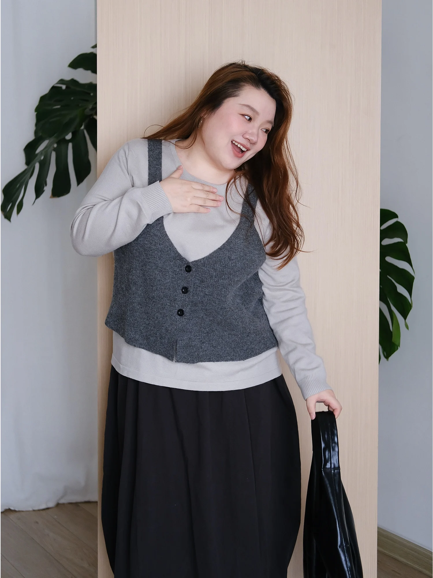 

Zooobaby0930 Корейский простой универсальный облегающий вязаный топ-жилет с цветными вставками, повседневный длинный свитер с круглым вырезом