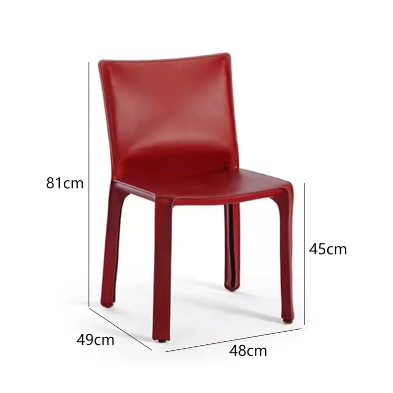 

Saddle leather dining chair, retro simple chair for home use