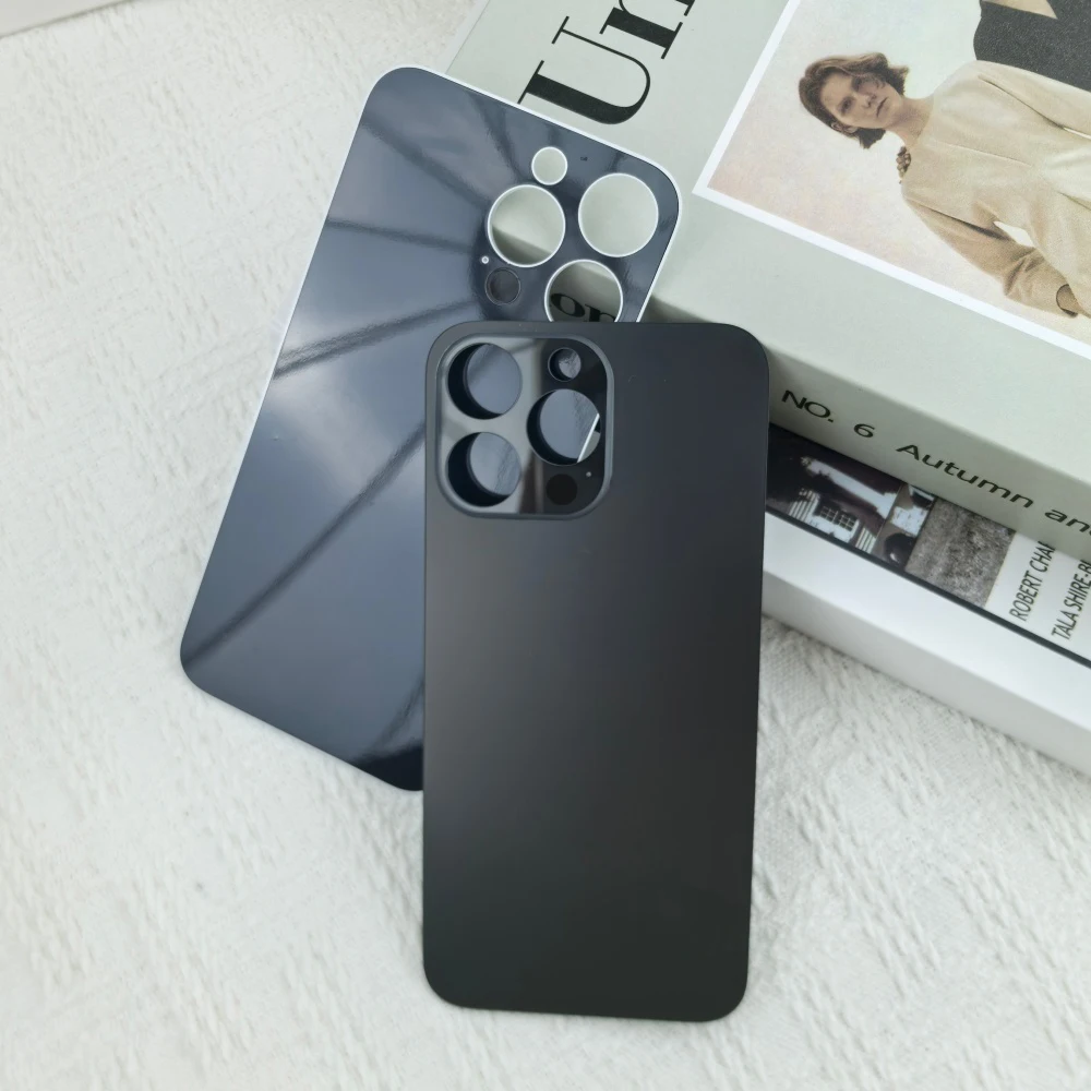 Back Glass Cover For iPhone 14 Pro 14 Pro Max Big Camera Hole Back Door Replacement Hard Battery Case, Rear Housing Cover+ Glue