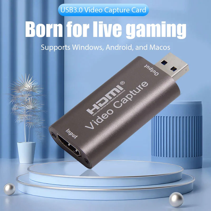 HDMI 호환 USB 3.0 게임 비디오 및 오디오 그래버 카드, 풀 HD 1080P 30FPS 미니 비디오 캡처 카드, 카메라 녹화용
