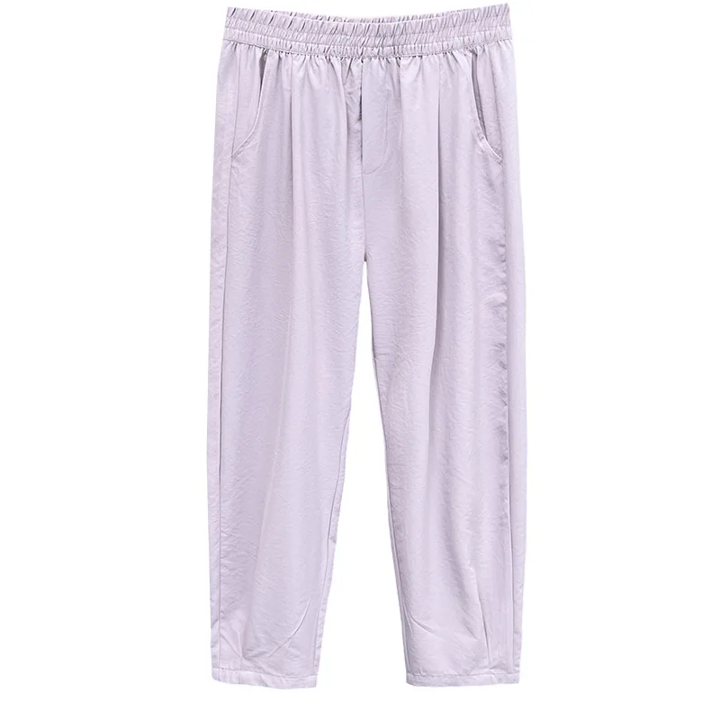 

Летние шаровары, новые повседневные свободные брюки больших размеров 100 кг, женские брюки до щиколотки 8809