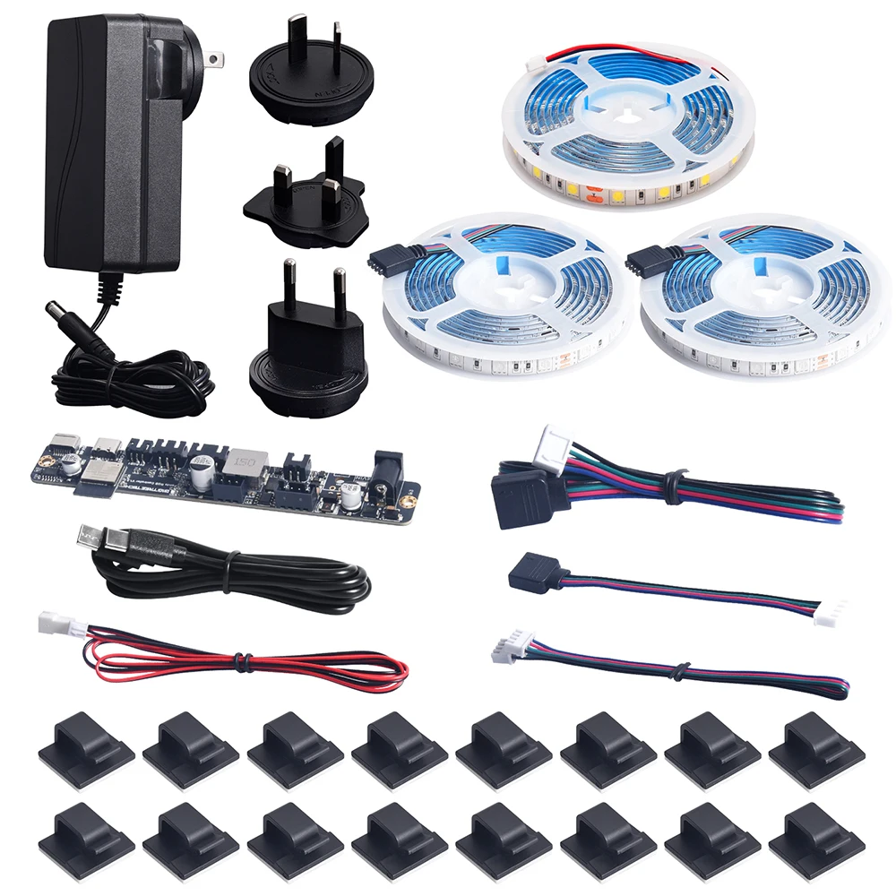 BIGTREETECH RGB Upgrade Kit RGB Light Strip Perch PX Light Strip Panda RGB Controller Power Upgrade For Bambu Lab P1 X1 H2D A1