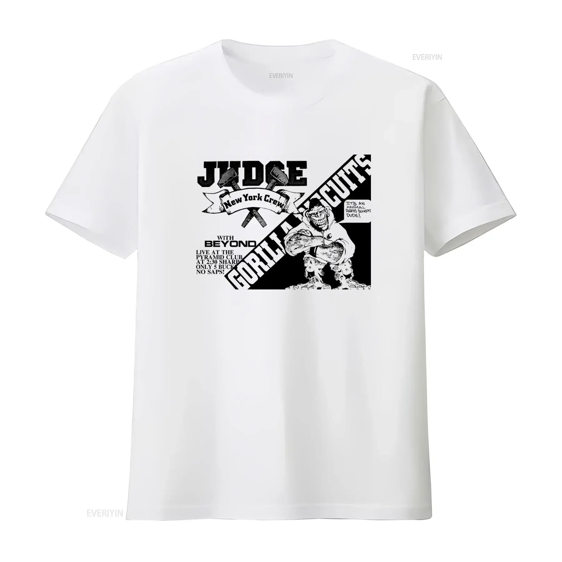 Vintage Judge Gorilla Biscuits New York Crew Flyer T shirt Animal Rights Knight Design vintage Washed Soft Comfortable graphic