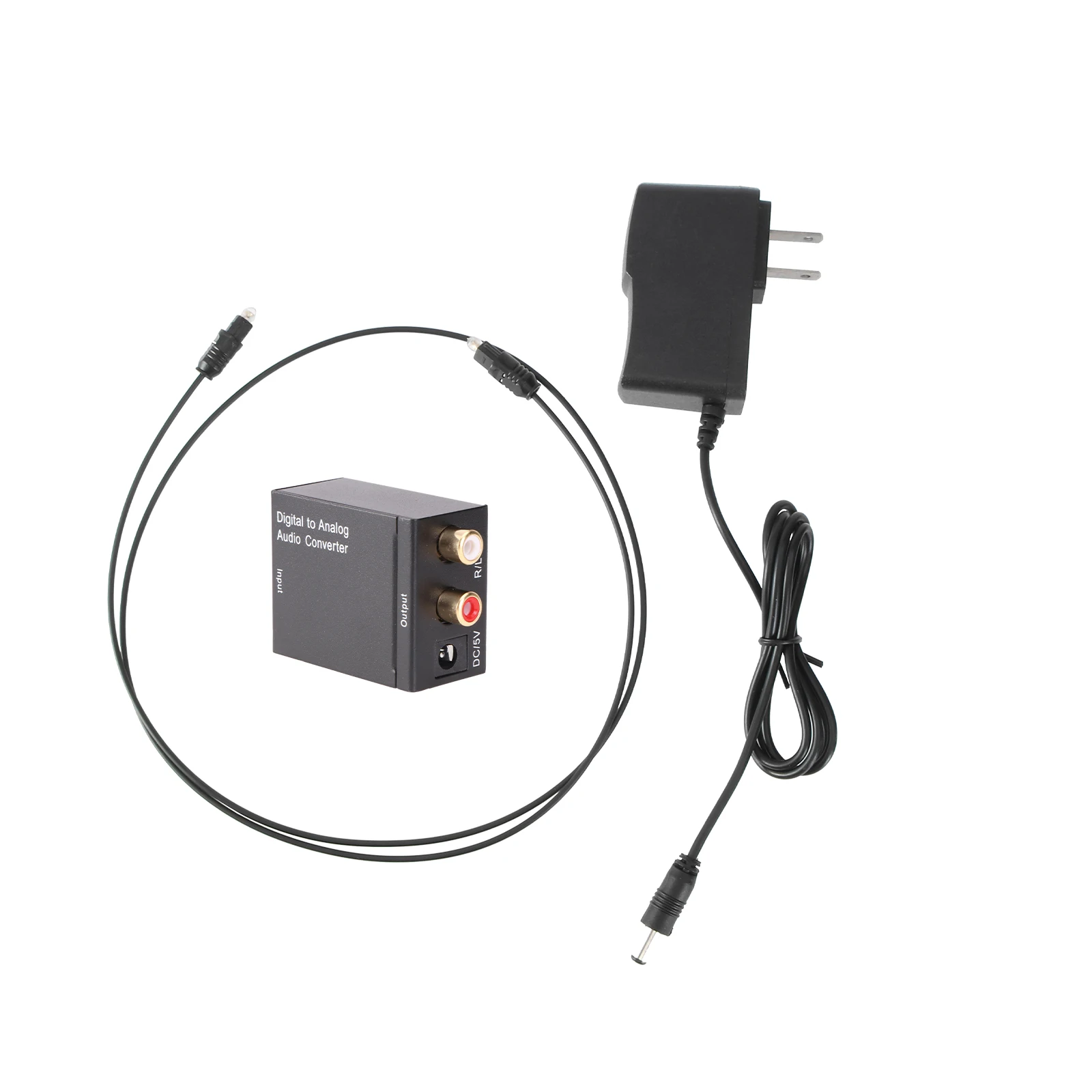 

Digital To Analog Optical SPDIF Coax To Analog L/R Audio Converter For DVD With BOX With Optical Cable