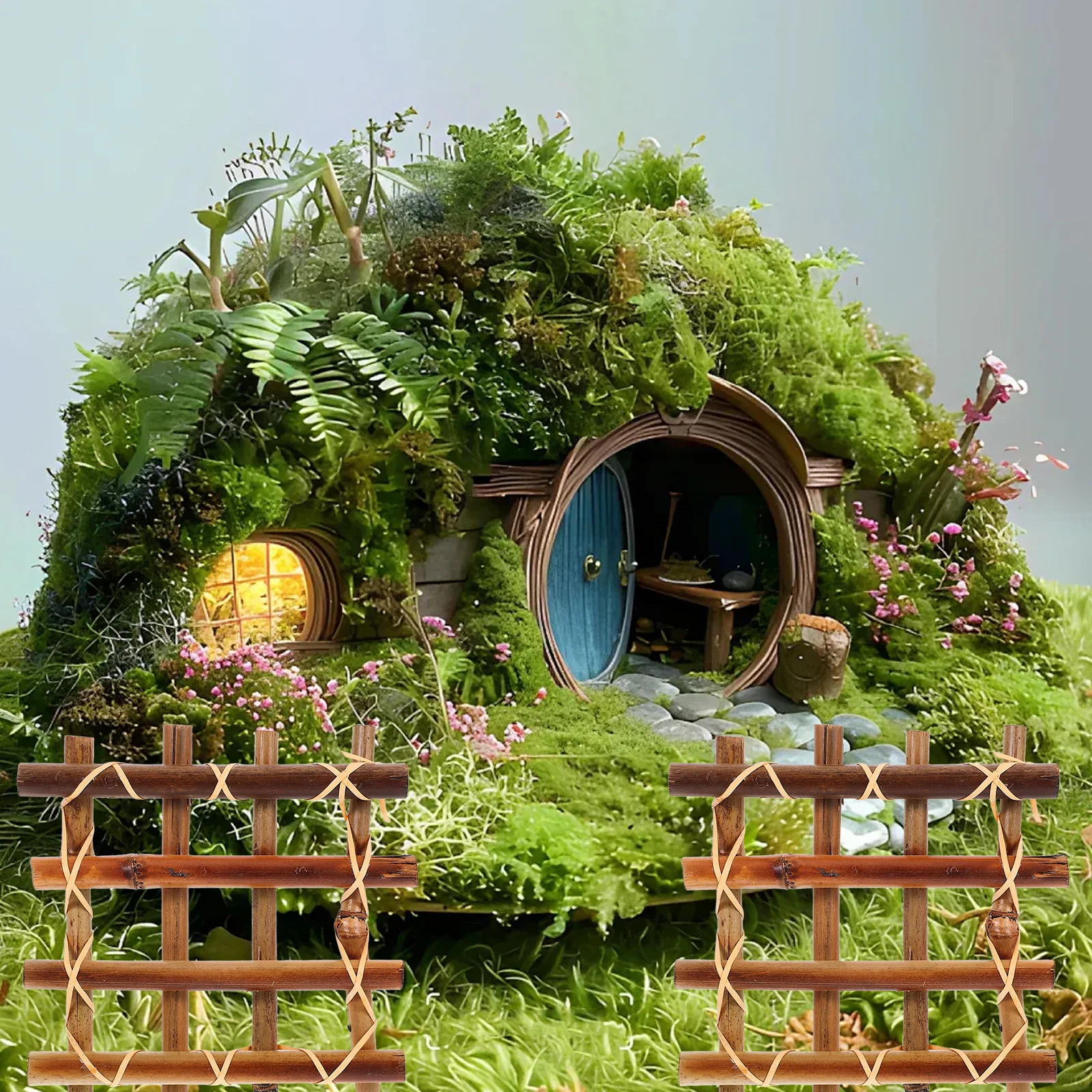 

2 шт. бамбуковый забор, миниатюрный садовый декор, маленькая сетка, ограждение для бонсай, террариума, ландшафтный дизайн, микро-сцена, окантовка, растение