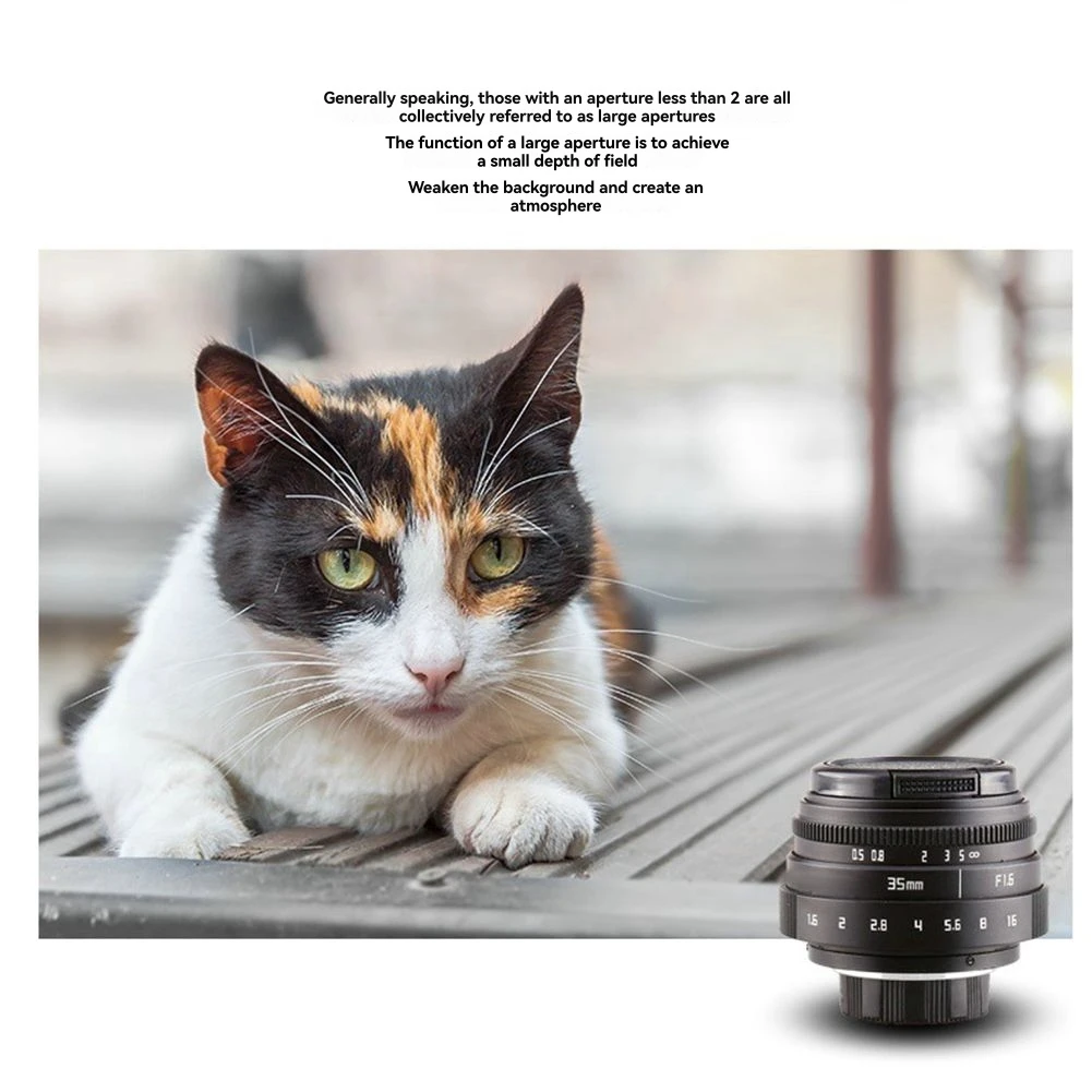 Image of doyme 35mm F1.6 Kameraobjektiv mit Großer Blendenöffnung Manuelles Festbrennweiten-Porträtobjektiv für C-Mount Kameras Zubehör S