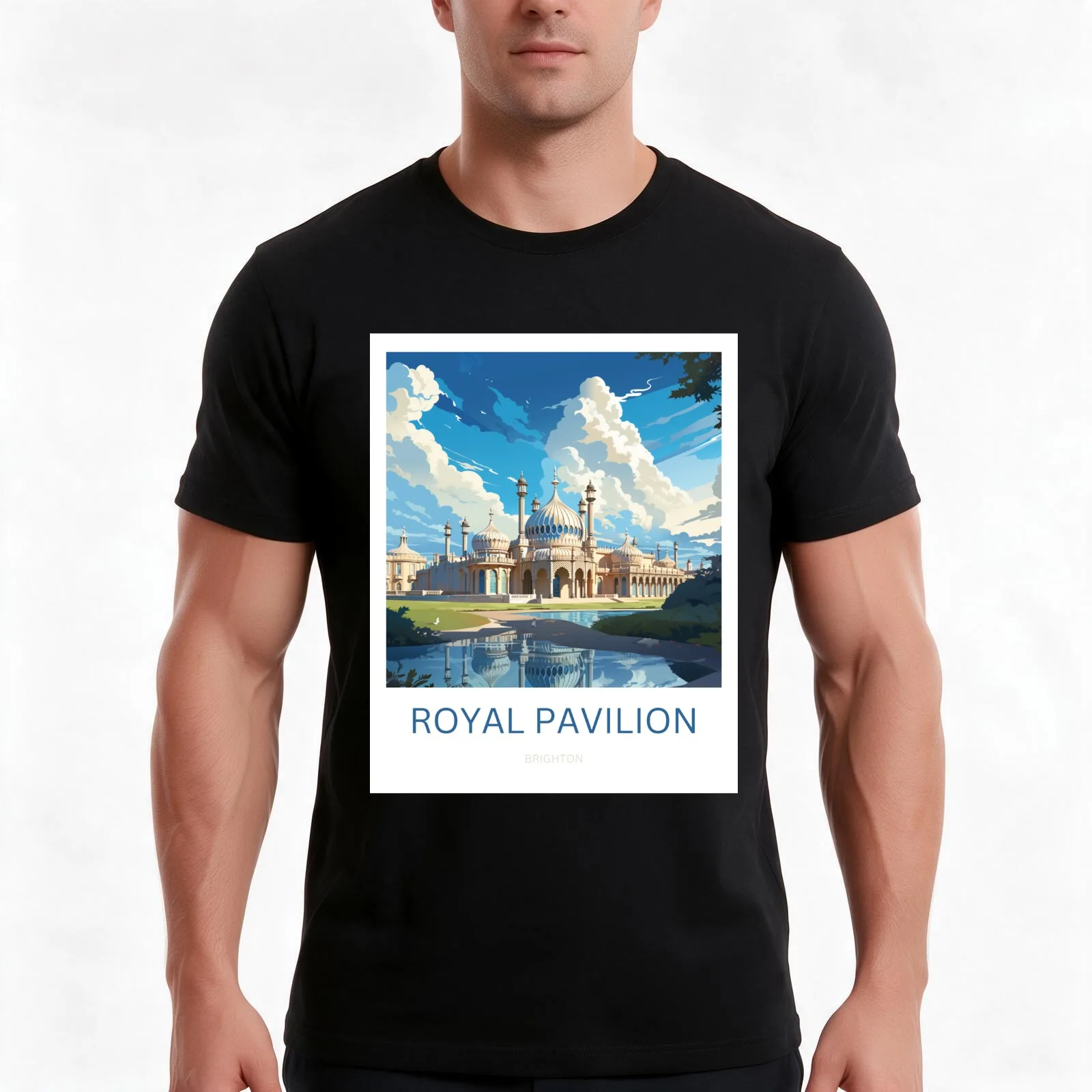 Royal Pavilion, Brighton T-Shirt, Classic Crew Neck Shirt, Breathable Cotton Everyday Tee
