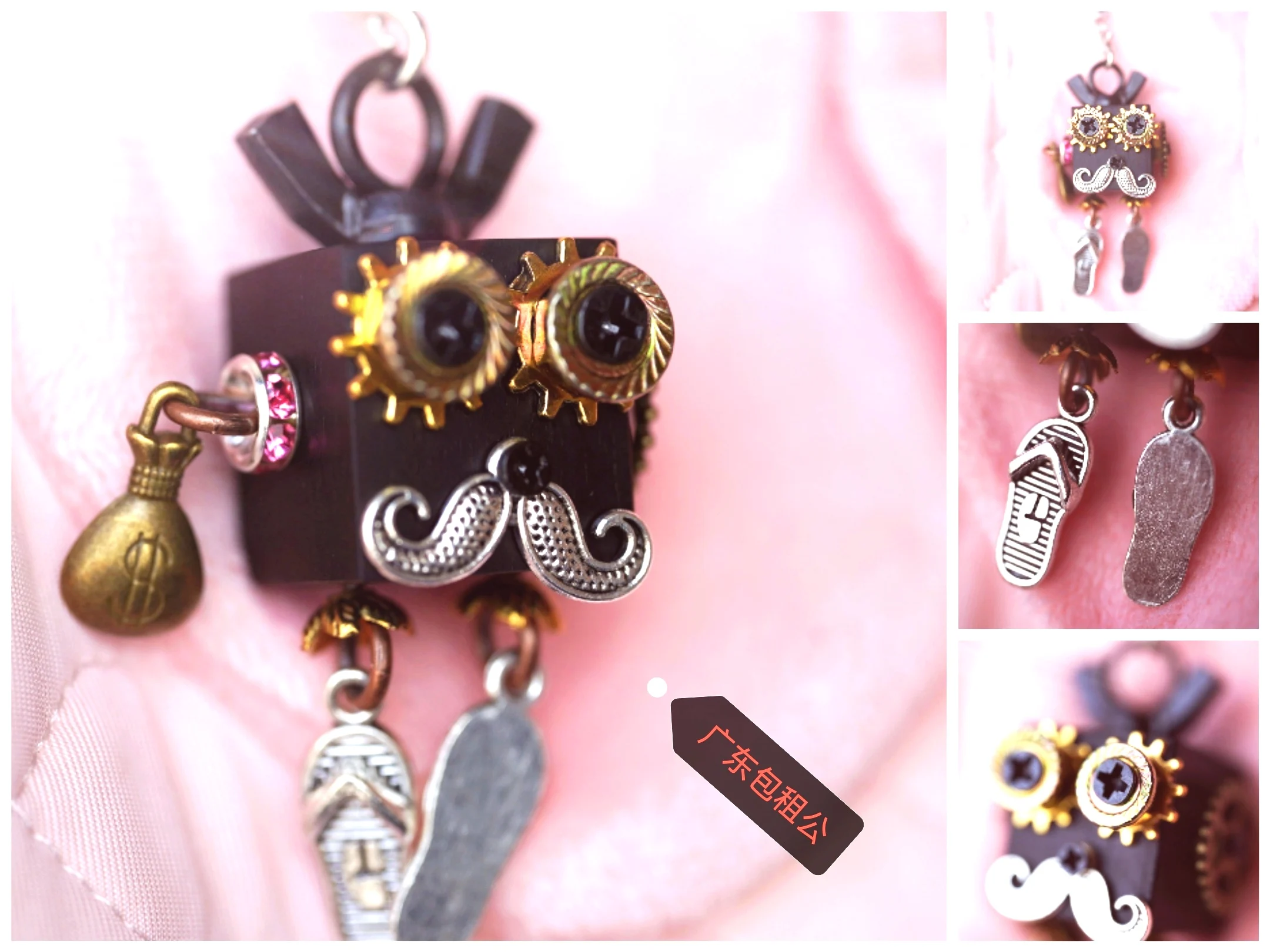 

Guangdong Charter Public, Super Cute Punk Industrial Wind Solid Wood Robot, Parent-child Handmade Material Package/finished Prod